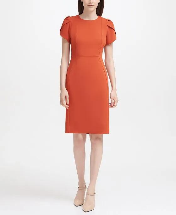 Calvin Klein Tulip-Sleeve Sheath Dress