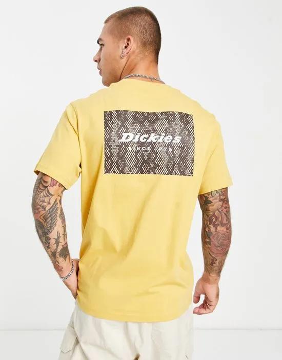 Camden back print t-shirt in light yellow
