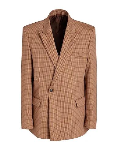 Camel Blazer COTTON BLEND MICRO-FANTASY DOUBLE BREASTED BLAZER