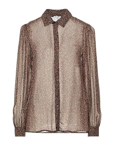 Camel Chiffon Patterned shirts & blouses