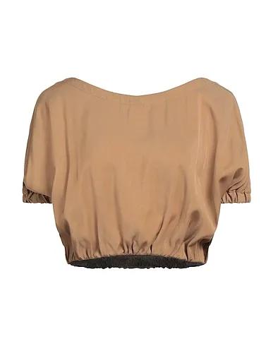Camel Cotton twill Blouse