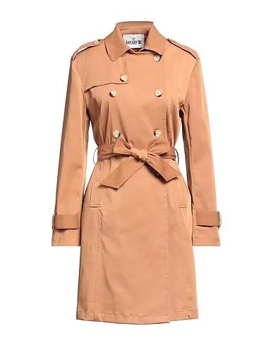 Camel Cotton twill Double breasted pea coat