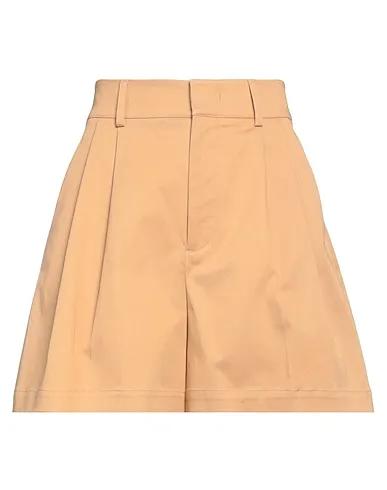Camel Cotton twill Mini skirt