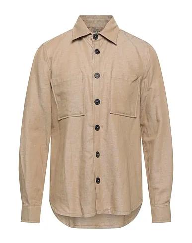 Camel Cotton twill Solid color shirt