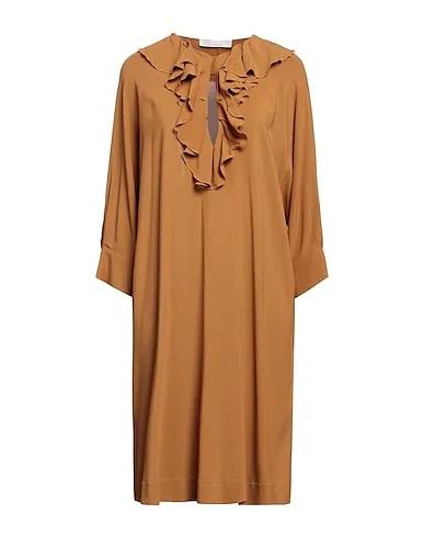 Camel Crêpe Short dress