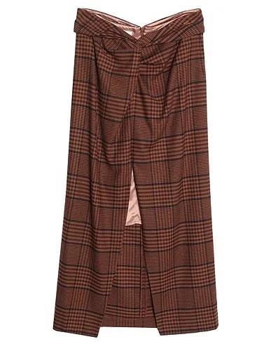 Camel Flannel Maxi Skirts