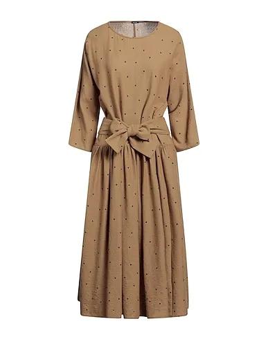 Camel Flannel Midi dress