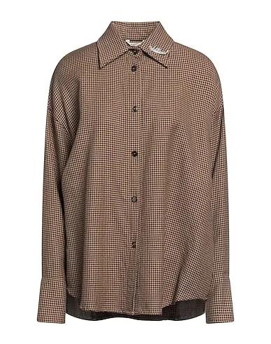 Camel Flannel Patterned shirts & blouses