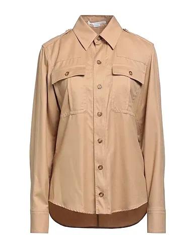 Camel Flannel Solid color shirts & blouses