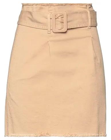 Camel Gabardine Mini skirt