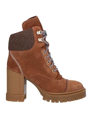 Camel Knitted Ankle boot