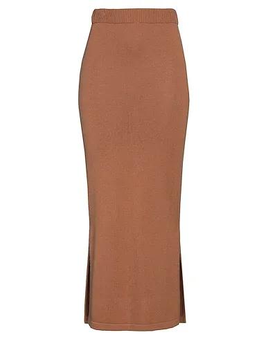 Camel Knitted Maxi Skirts