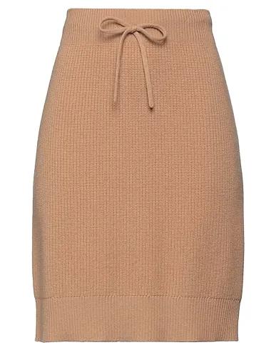 Camel Knitted Mini skirt