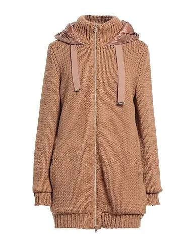 Camel Knitted Shell  jacket