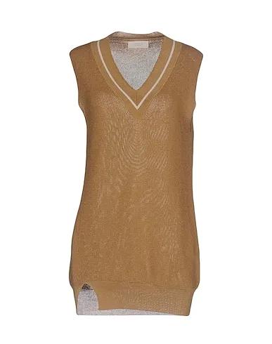 Camel Knitted Sleeveless sweater
