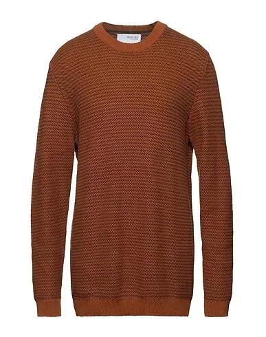 Camel Knitted Sweater SLHWES LS KNIT CREW NECK W NOOS