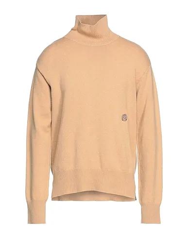Camel Knitted Sweater with zip