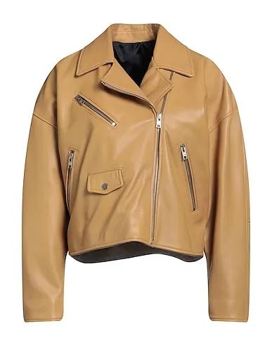 Camel Leather Biker jacket