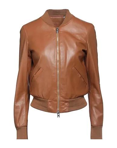 Camel Leather Bomber