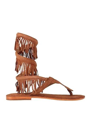 Camel Leather Flip flops