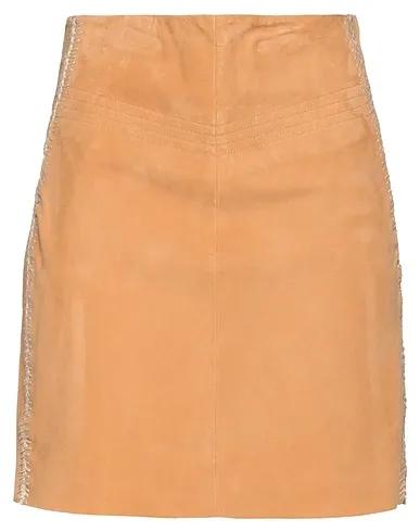 Camel Leather Mini skirt