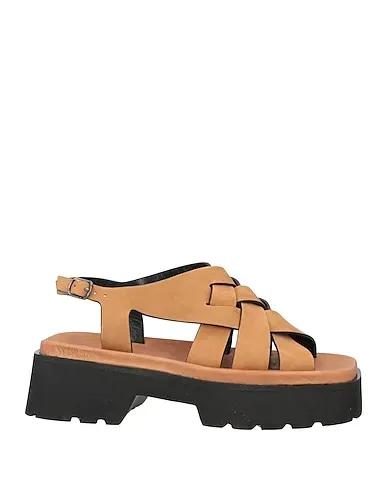 Camel Leather Sandals