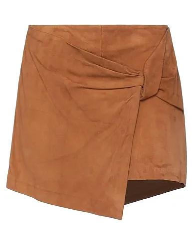 Camel Leather Shorts & Bermuda