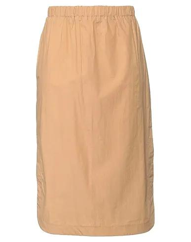 Camel Plain weave Midi skirt