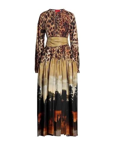 Camel Satin Long dress