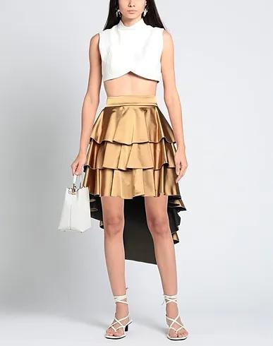 Camel Satin Mini skirt