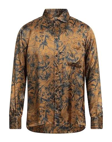Camel Satin Patterned shirt