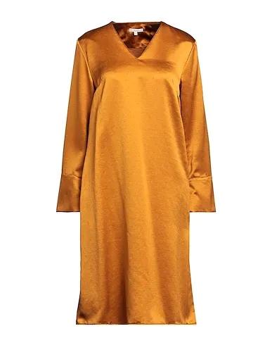 Camel Silk shantung Midi dress