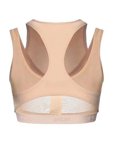 Camel Synthetic fabric Crop top