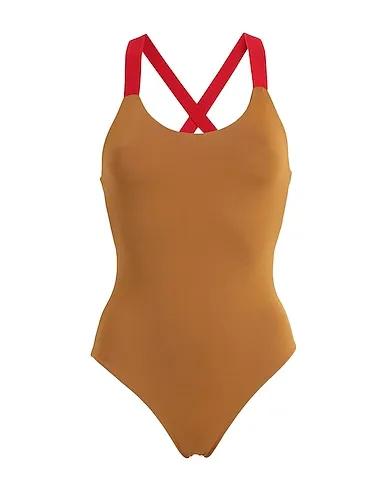 Camel Synthetic fabric One-piece swimsuits