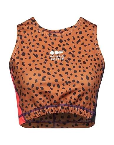 Camel Synthetic fabric Top