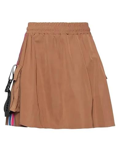 Camel Techno fabric Mini skirt