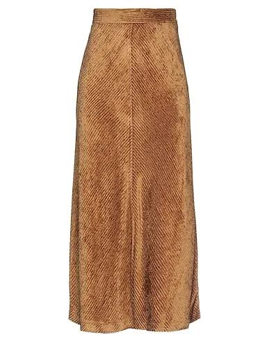 Camel Velvet Maxi Skirts