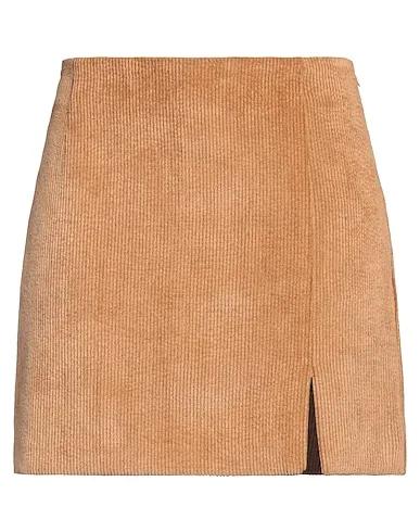 Camel Velvet Mini skirt