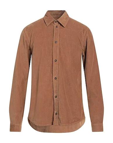 Camel Velvet Solid color shirt
