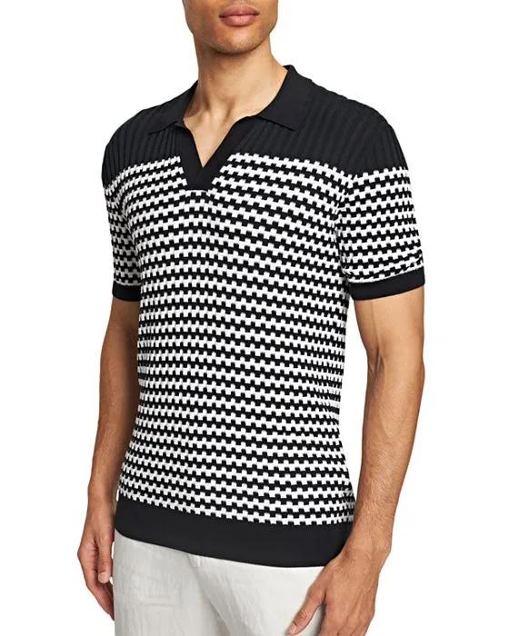 Canet Tailored Fit Short Sleeve Ribbed Polo Sweater