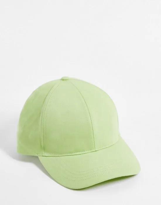 canvas baseball cap in light green