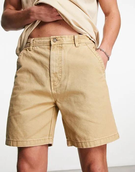 canvas chino shorts in beige