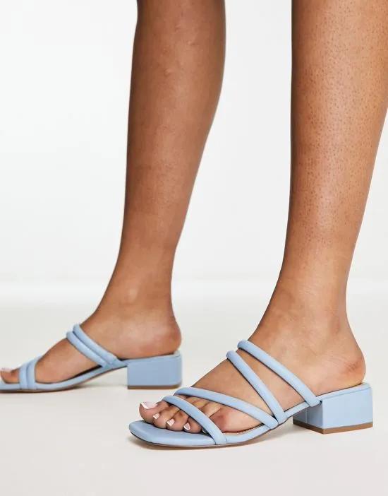 Cappo mid heeled sandal in blue