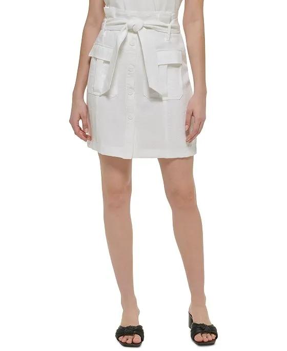 Cargo Belted Pencil Skirt 