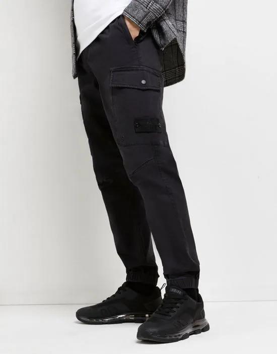 cargo pants in washed black
