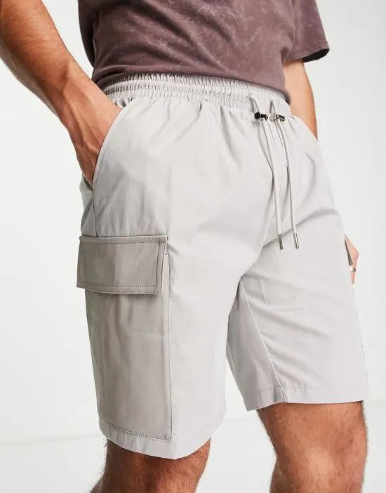 cargo shorts in gray