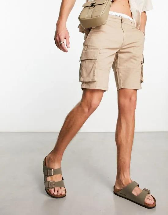 cargo shorts in tan
