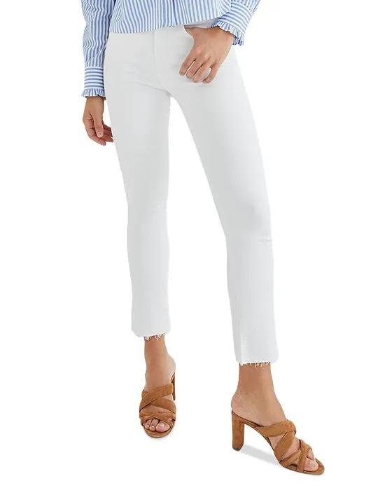 Carly Raw Hem High Rise Kick Flare Jeans in White