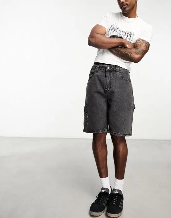 carpenter shorts in washed gray