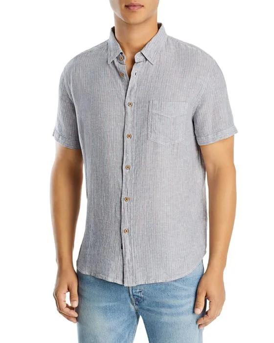Carson Relaxed Fit Chambray Red Stripe Shirt 